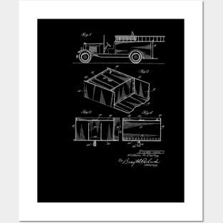 Fire Truck Vintage Patent Drawing Posters and Art